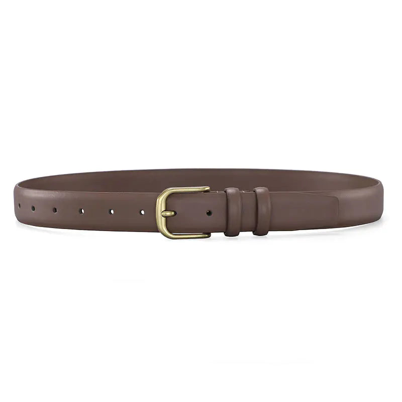Women's Leather Belt with Simple Design for Jeans and Skirts