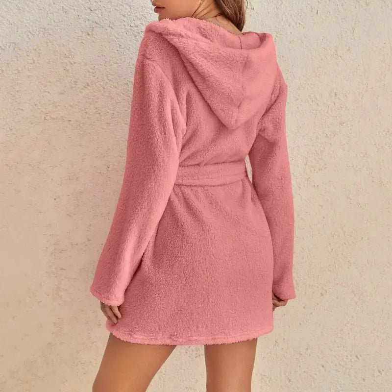2025 New Women Hooded Fleece Bathrobe - SensorySoft