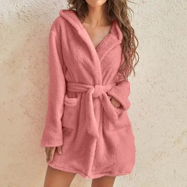 2025 New Women Hooded Fleece Bathrobe - SensorySoft