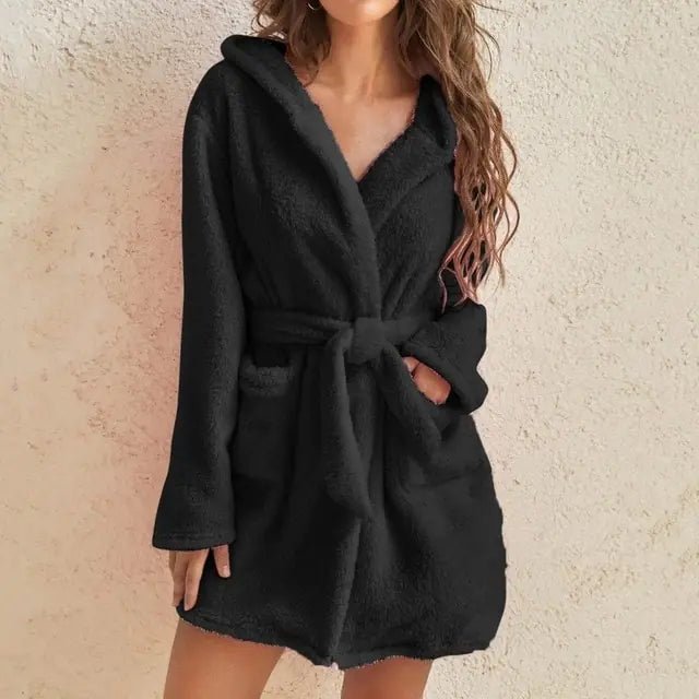 2025 New Women Hooded Fleece Bathrobe - SensorySoft