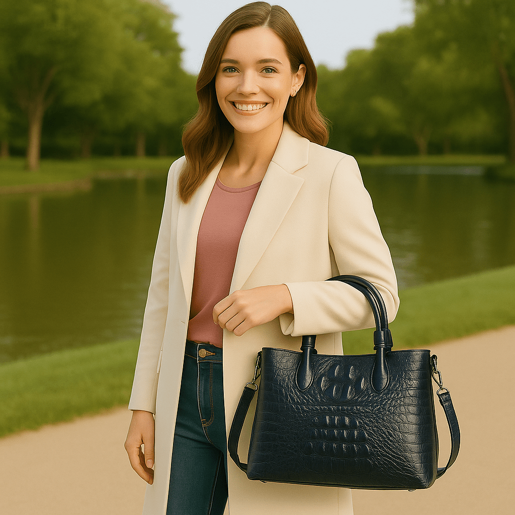 2025 New Women's Vintage Crocodile Leather Tote Bag - SensorySoft