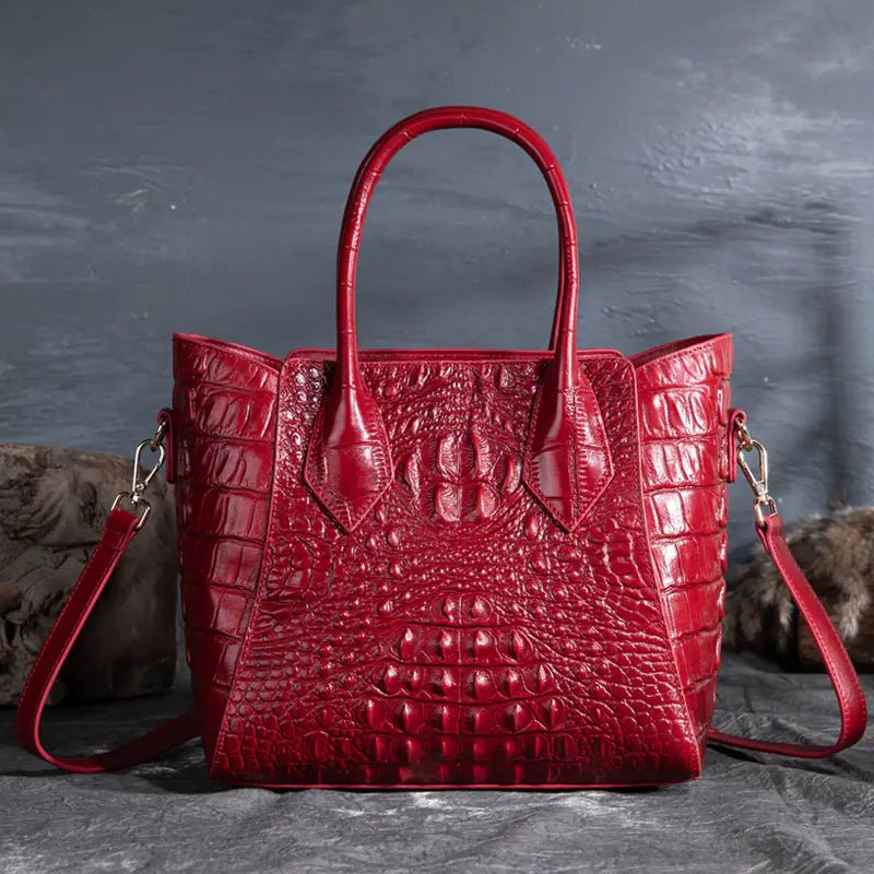 2025 New Women's Vintage Crocodile Leather Tote Bag - SensorySoft