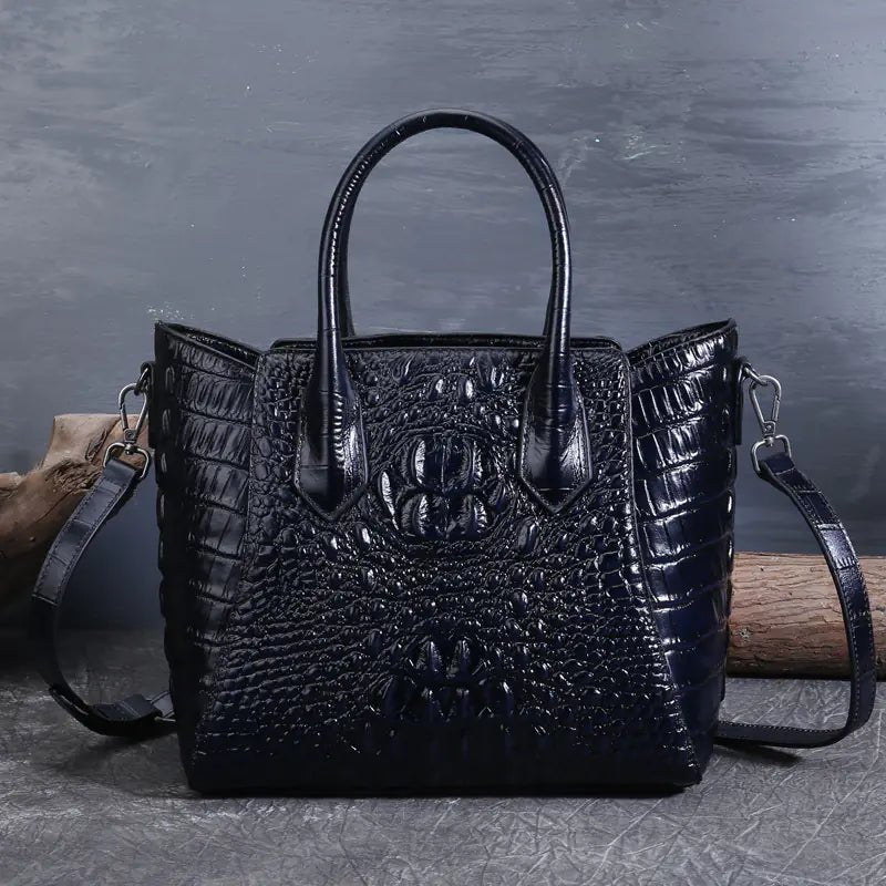 2025 New Women's Vintage Crocodile Leather Tote Bag - SensorySoft