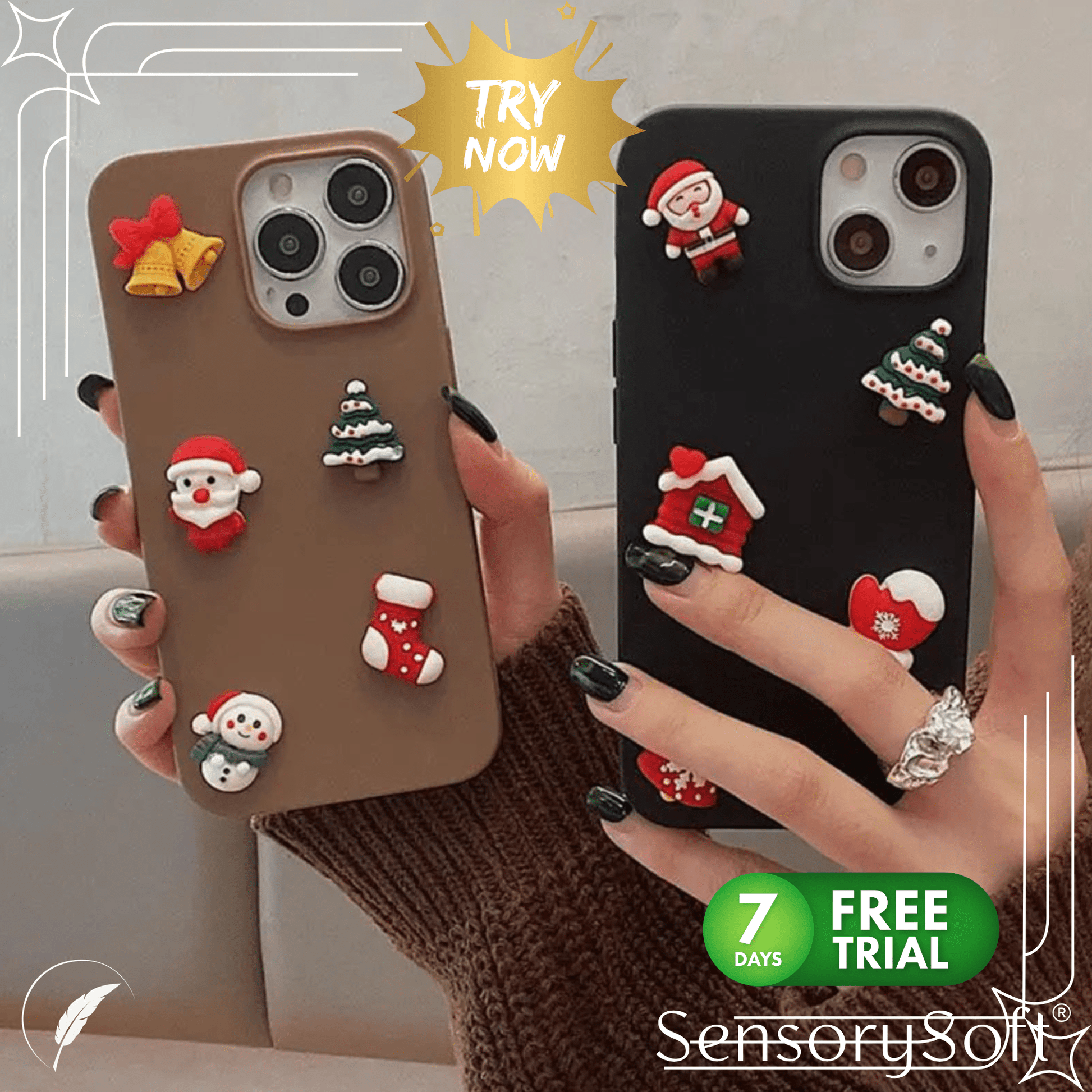 3D Christmas iphone Case - SensorySoftShop