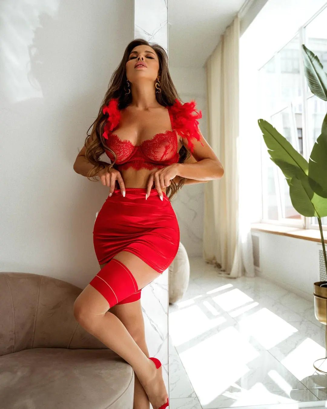 4 Piece Lace Up Underwear & Bra - SensorySoftShop