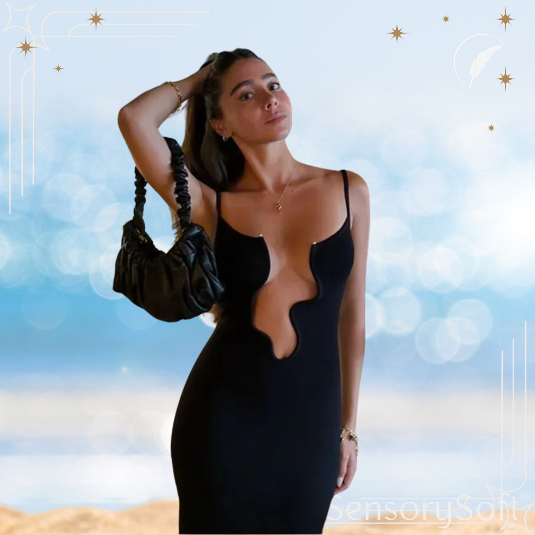 Irregular Wave Hollow Out Sexy Long Dress