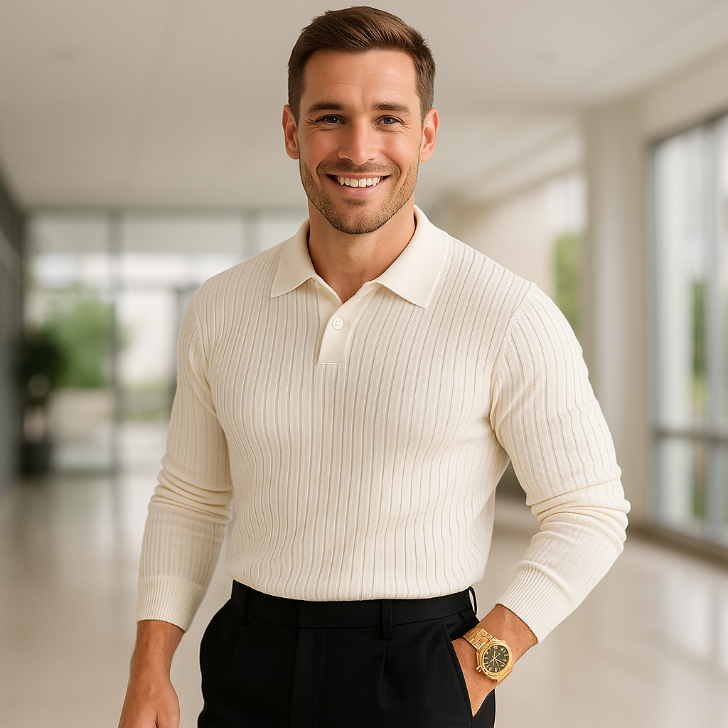 Stylish Men’s Long Sleeve Polo Tops