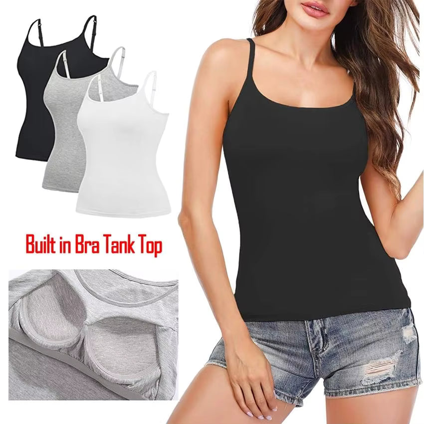 Women's Slim Fit Modal Camisole with Built-in Cups