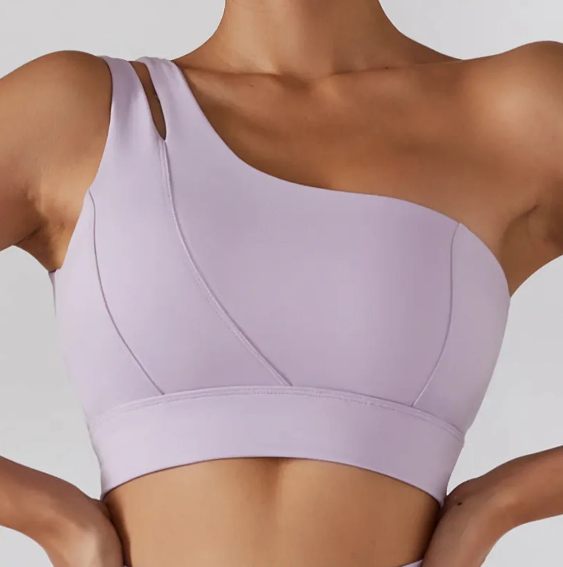 Activewear - One Shoulder Stretch Yoga Bra & Shockproof Women's Activewear Skirts - SensorySoft