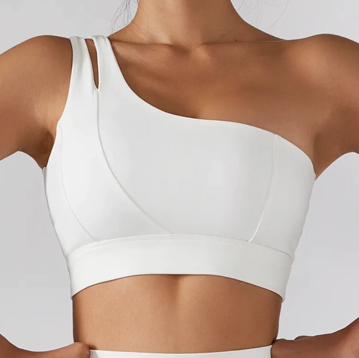 Activewear - One Shoulder Stretch Yoga Bra & Shockproof Women's Activewear Skirts - SensorySoft