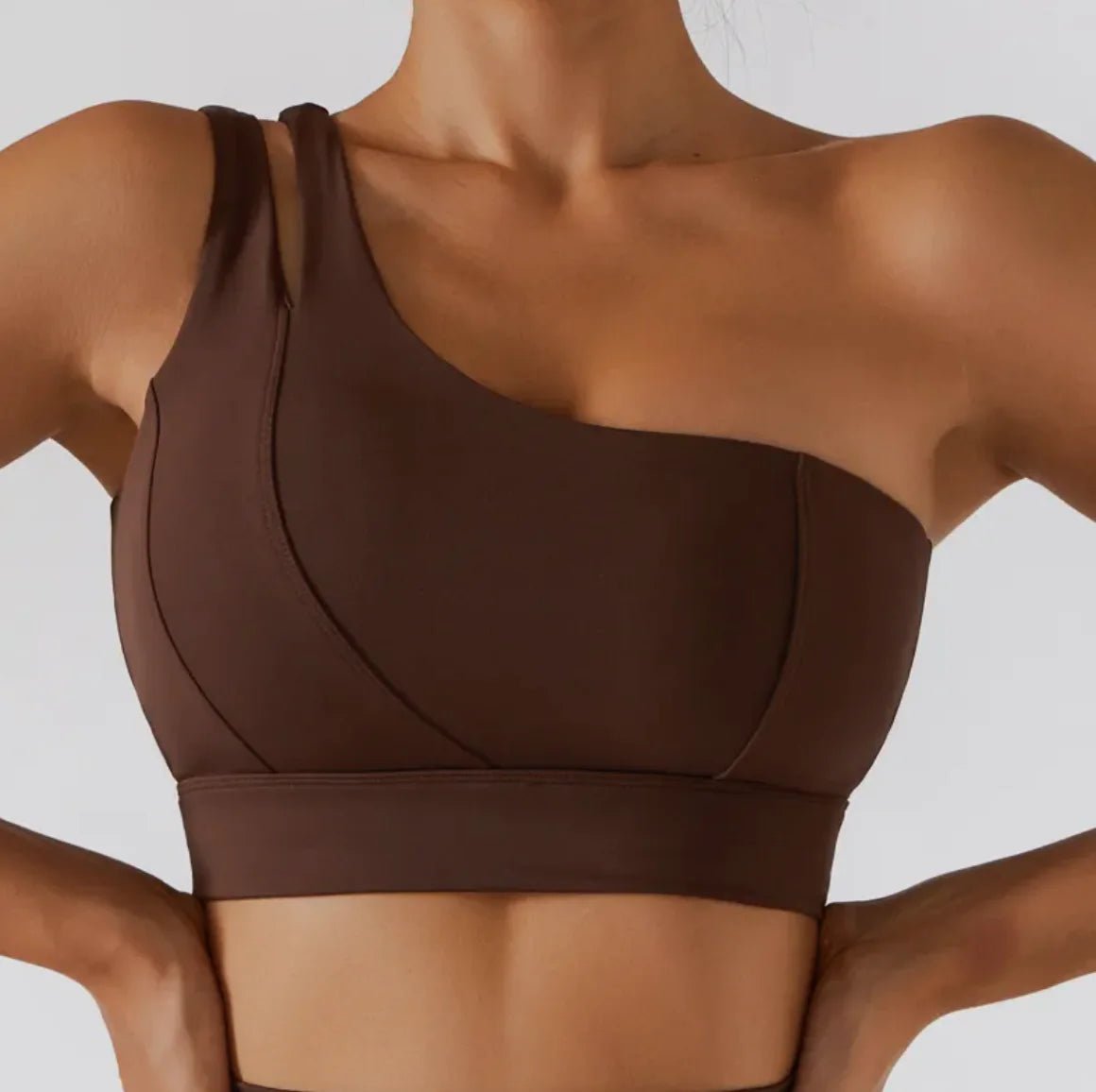 Activewear - One Shoulder Stretch Yoga Bra & Shockproof Women's Activewear Skirts - SensorySoft