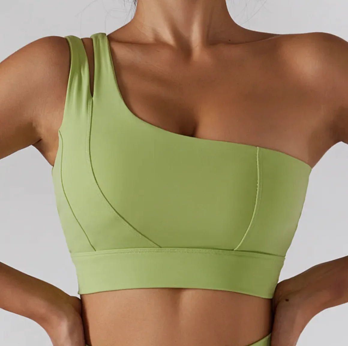 Activewear - One Shoulder Stretch Yoga Bra & Shockproof Women's Activewear Skirts - SensorySoft