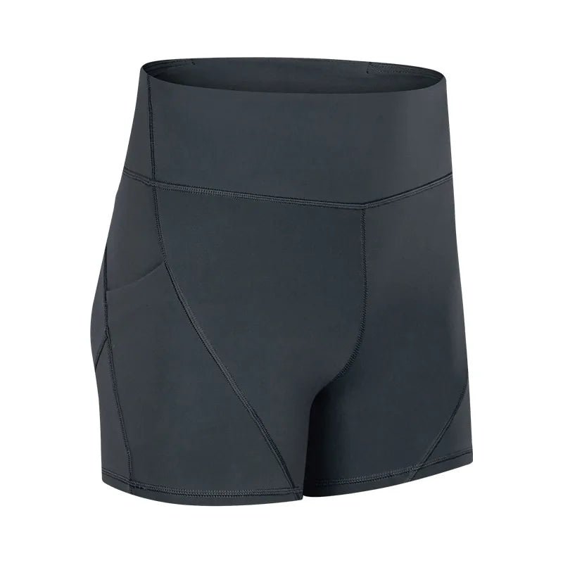 Anti - sweat Plain Athletic High Waisted Shorts With Two Side Pocket - SensorySoft