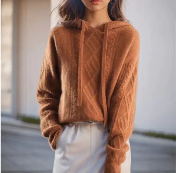 Autumn Hooded Long Sleeve Loose Sweater women - SensorySoftShop