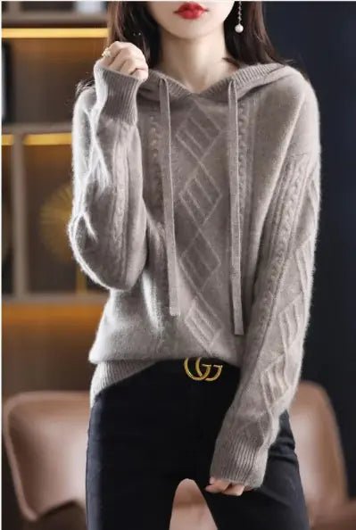 Autumn Hooded Long Sleeve Loose Sweater women - SensorySoftShop