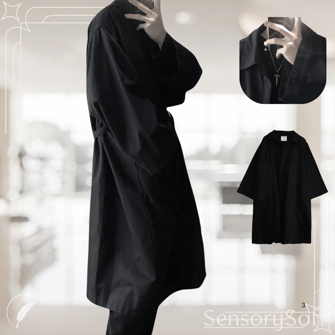 Autumn Mauroicardi Long Black Oversized Trench Coat - SensorySoft