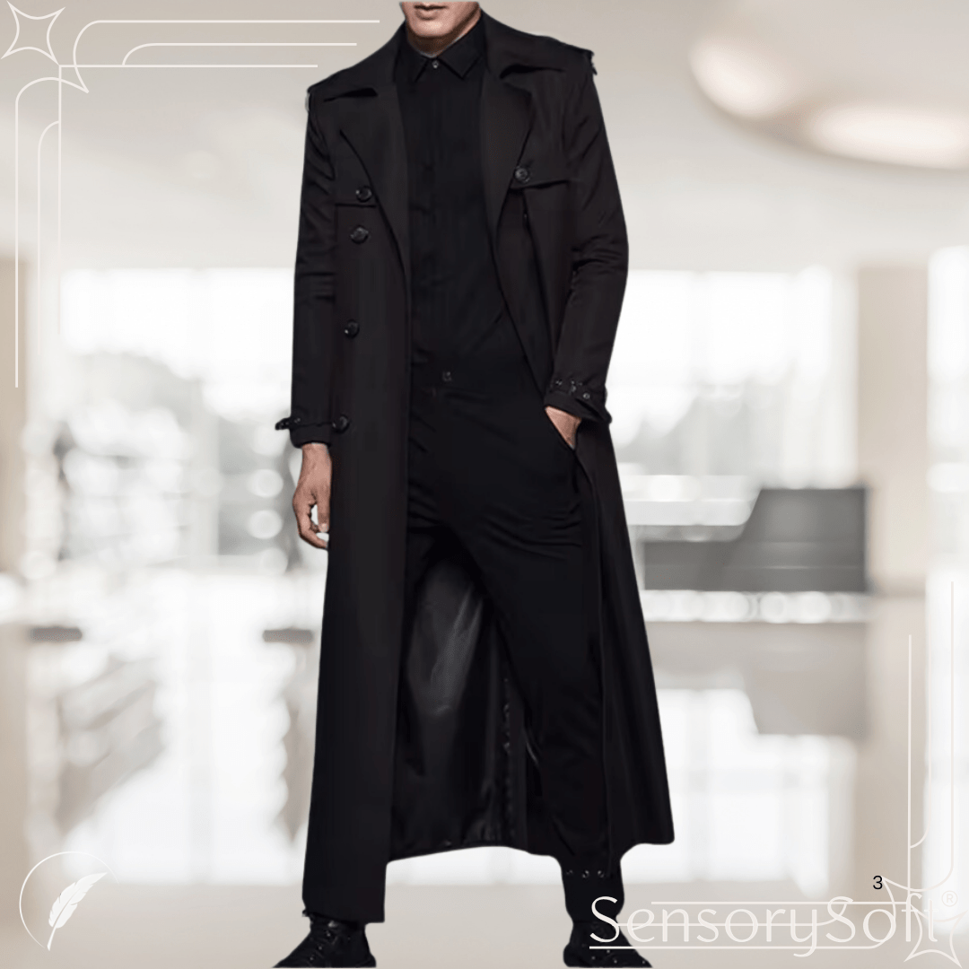 Autumn Mauroicardi Long Black Oversized Trench Coat - SensorySoft
