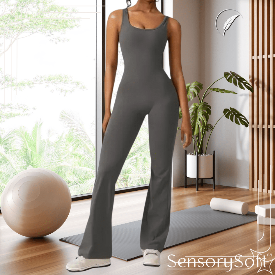 Backless Flare Yoga Bodysuit - SensorySoft