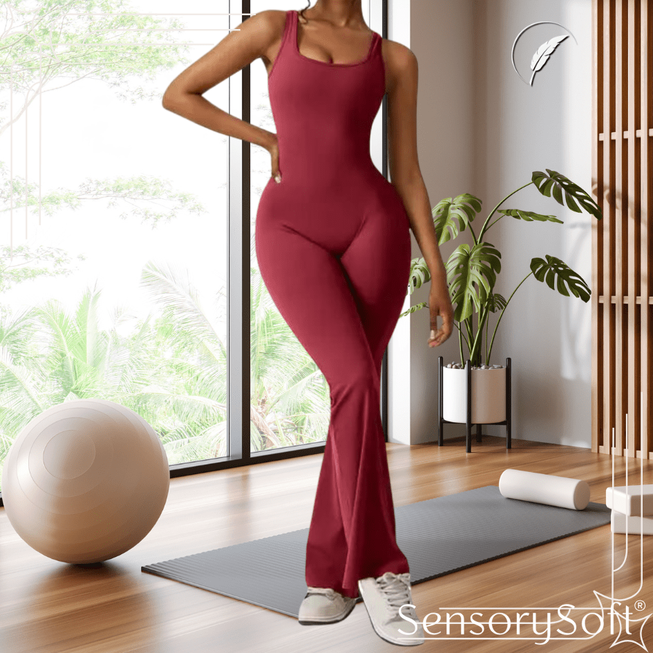 Backless Flare Yoga Bodysuit - SensorySoft