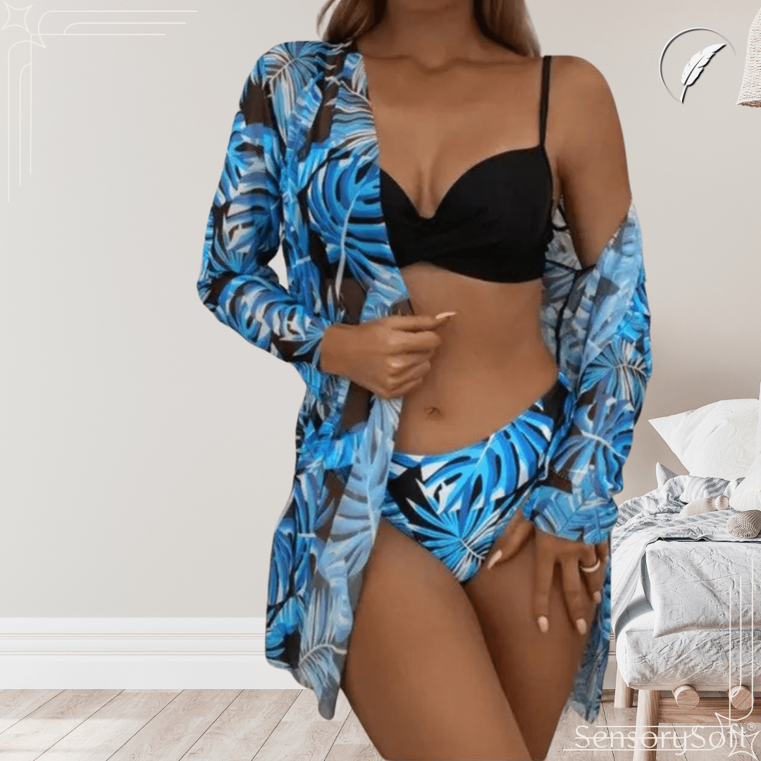 Bikinis and Cover Set – Sun - Kissed Style Meets Ultimate Comfort - SensorySoft