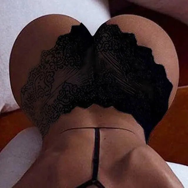 Black White Lace Floral Flower Underwear - SensorySoftShop
