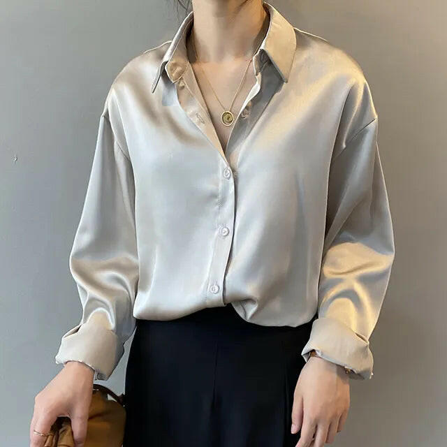 Business Satin Silk Shirt - SensorySoftShop