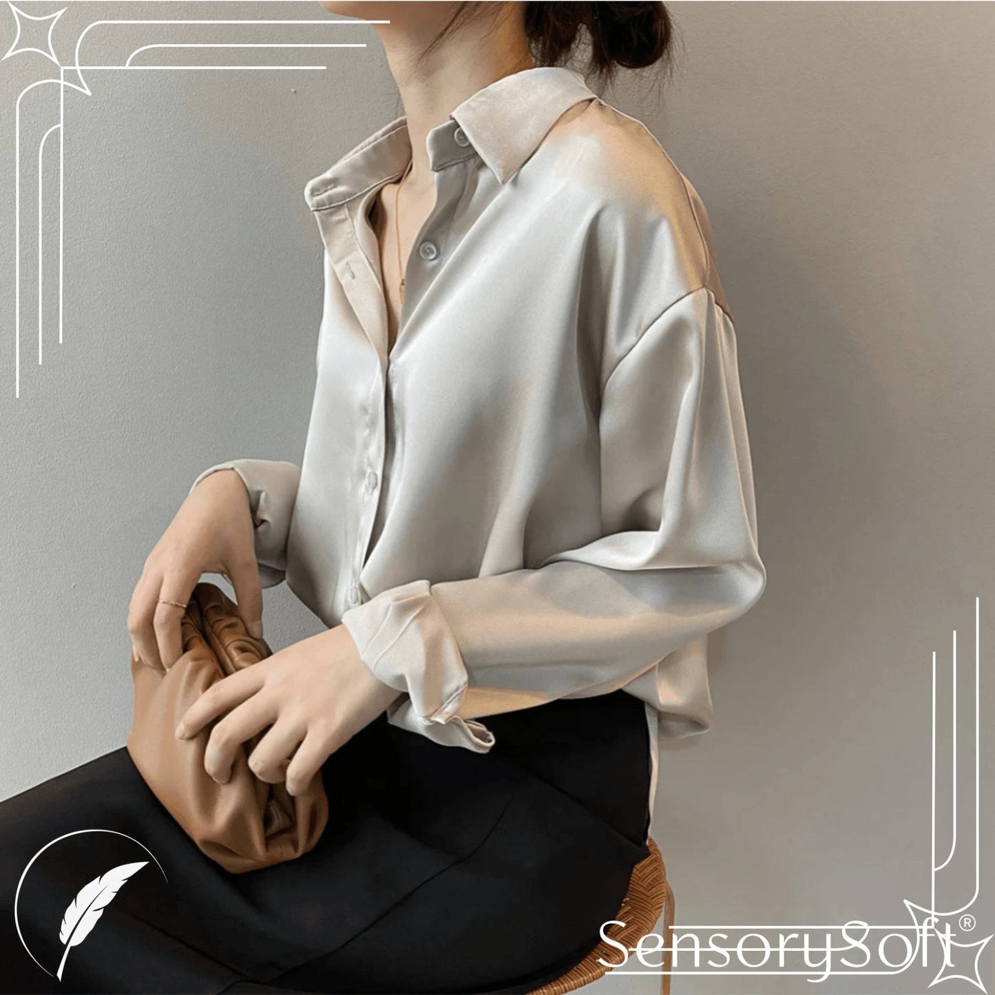 Business Satin Silk Shirt - SensorySoftShop