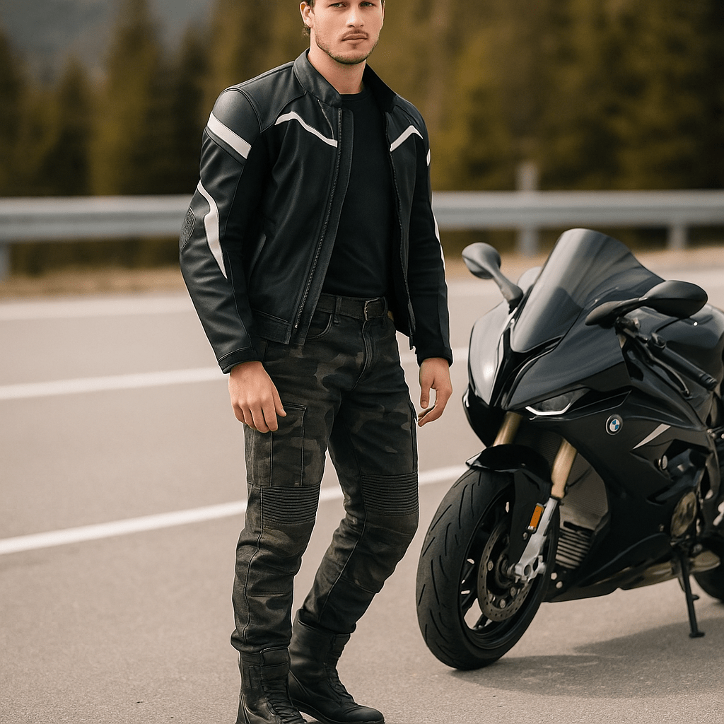 Camouflage Jeans with Racing Belt Protector - Motorcycle Riding - SensorySoft