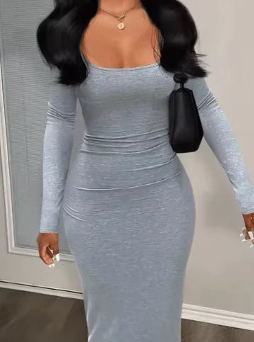 Casual Maxi Dresses Sexy Bodycon Ankle Length Dress - SensorySoftShop