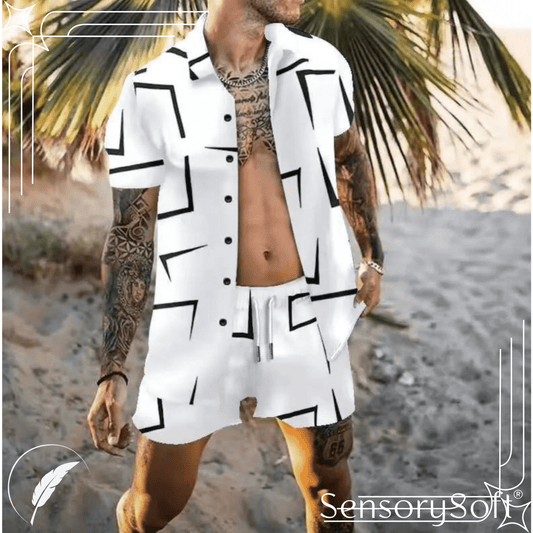 Casual Men's Summer Short Sleeve Set - SensorySoftShop
