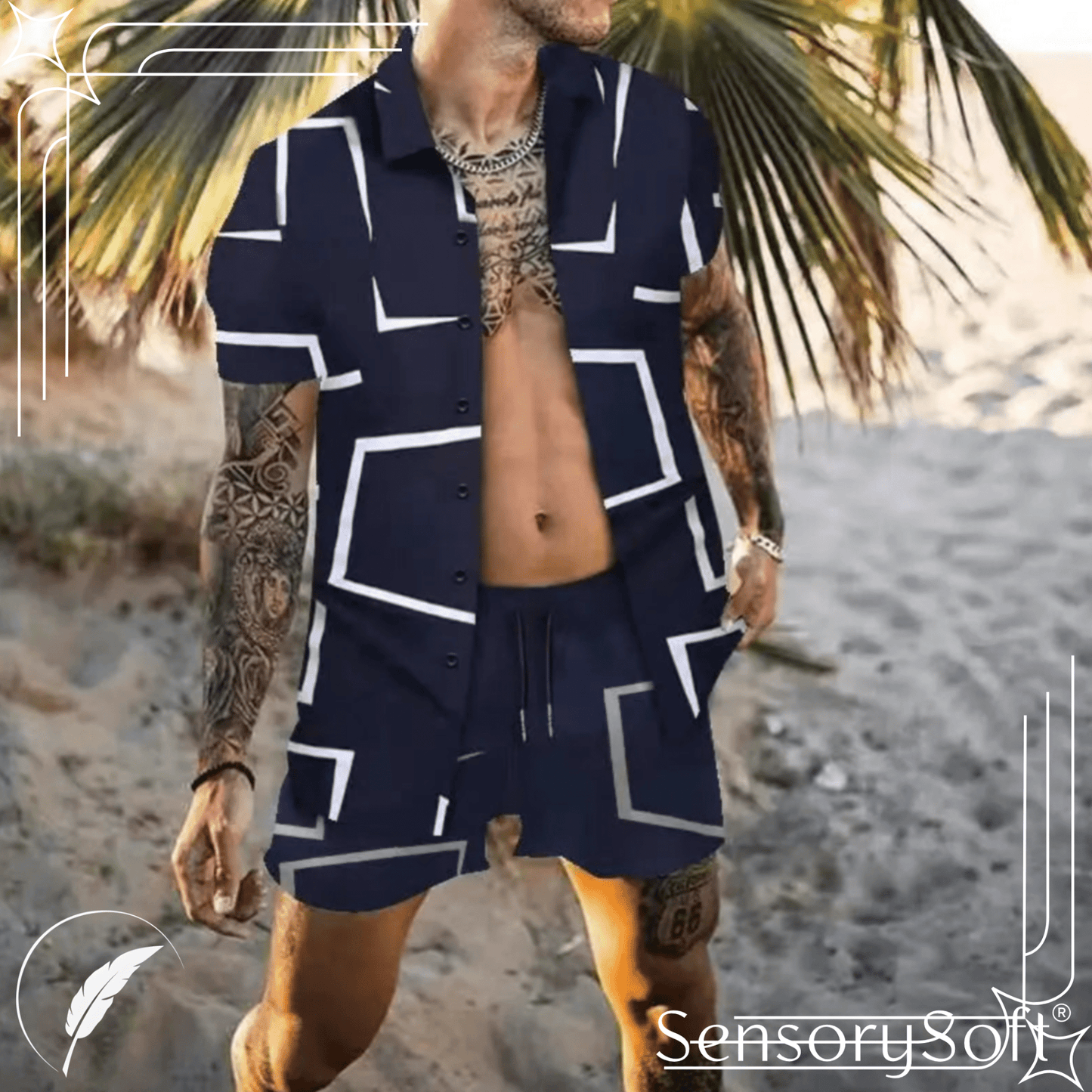 Casual Men's Summer Short Sleeve Set - SensorySoftShop