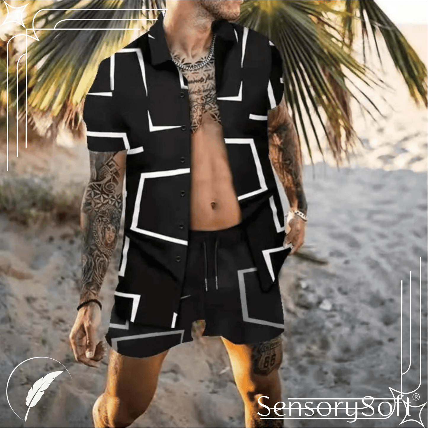 Casual Men's Summer Short Sleeve Set - SensorySoftShop