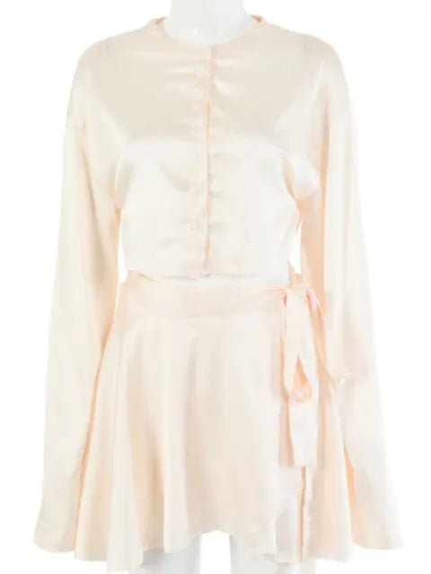 Casual Satin Two Piece Dress Set - SensorySoftShop