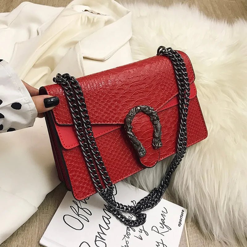 Casual Shoulder Handbag – Serpentine Pattern Crossbody Elegance - SensorySoft