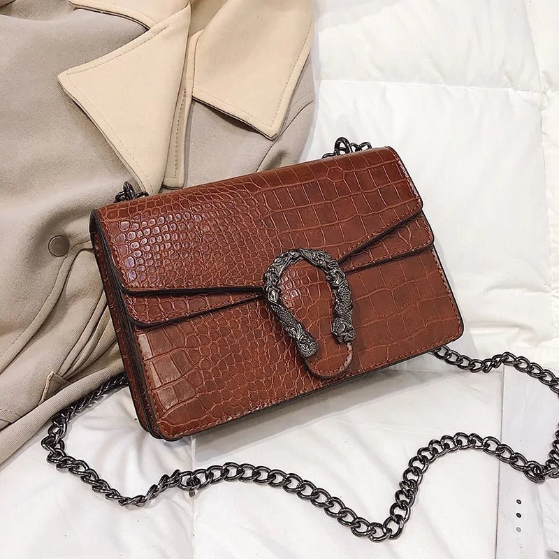 Casual Shoulder Handbag – Serpentine Pattern Crossbody Elegance - SensorySoft