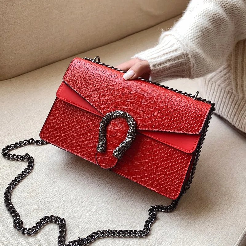 Casual Shoulder Handbag – Serpentine Pattern Crossbody Elegance - SensorySoft