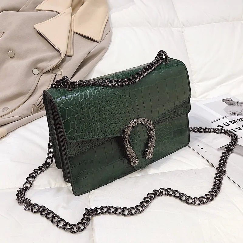 Casual Shoulder Handbag – Serpentine Pattern Crossbody Elegance - SensorySoft