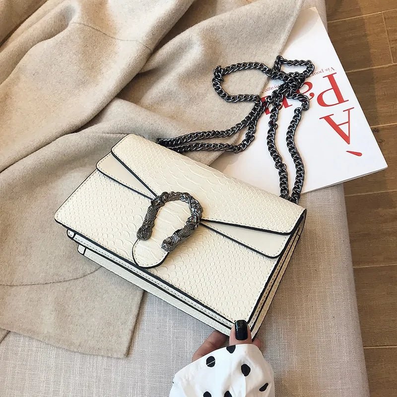 Casual Shoulder Handbag – Serpentine Pattern Crossbody Elegance - SensorySoft