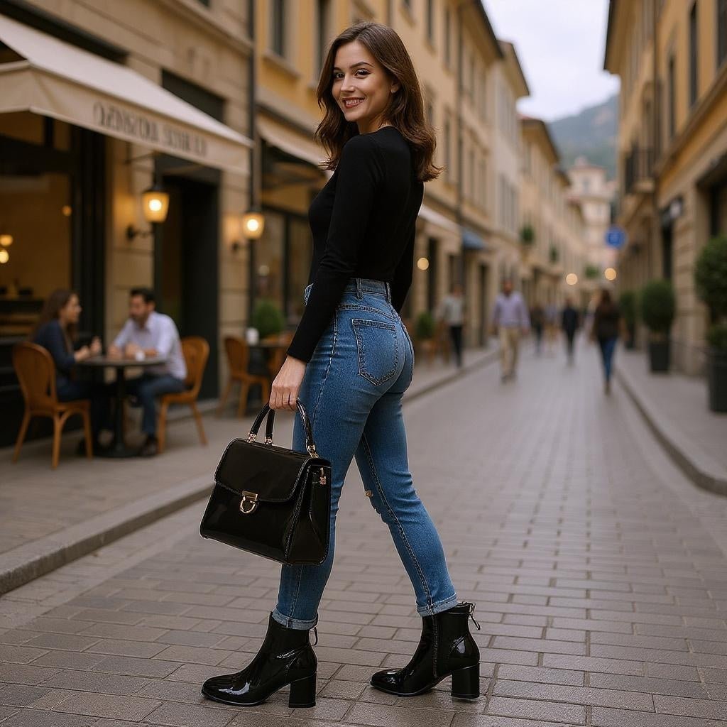 Chunky Heeled Patent Ankle Boots for Women - SensorySoft