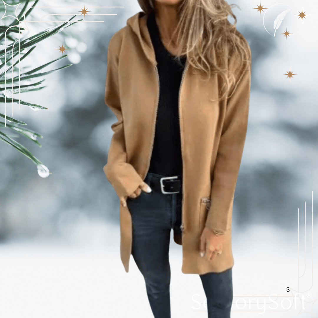 Colored Zipper Hooded Jacket Coat - SensorySoft