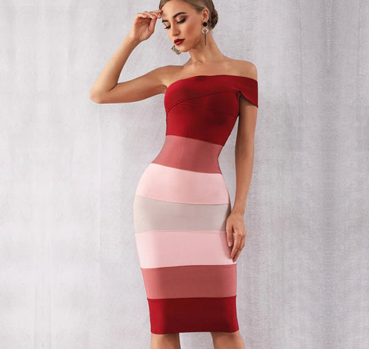 Colourful Dress, Sexy Bandage Dress, Women's Dress - SensorySoftShop