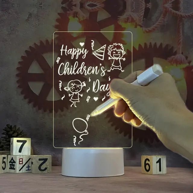 Creative LED Night Light with Erasable Writing Board - SensorySoftShop