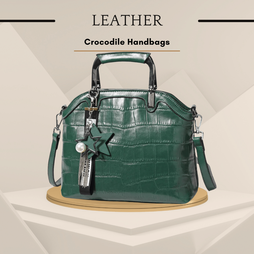 Crocodile Leather Backpack with Dual Straps - SensorySoft