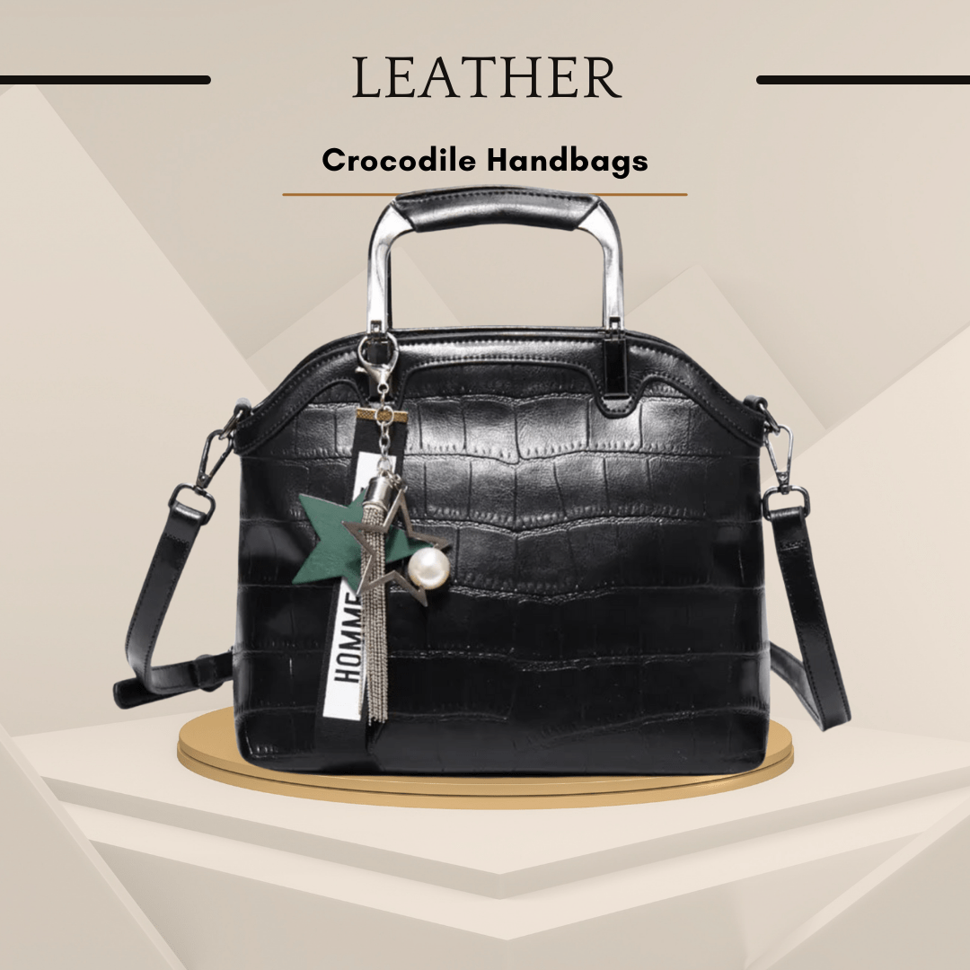Crocodile Leather Backpack with Dual Straps - SensorySoft
