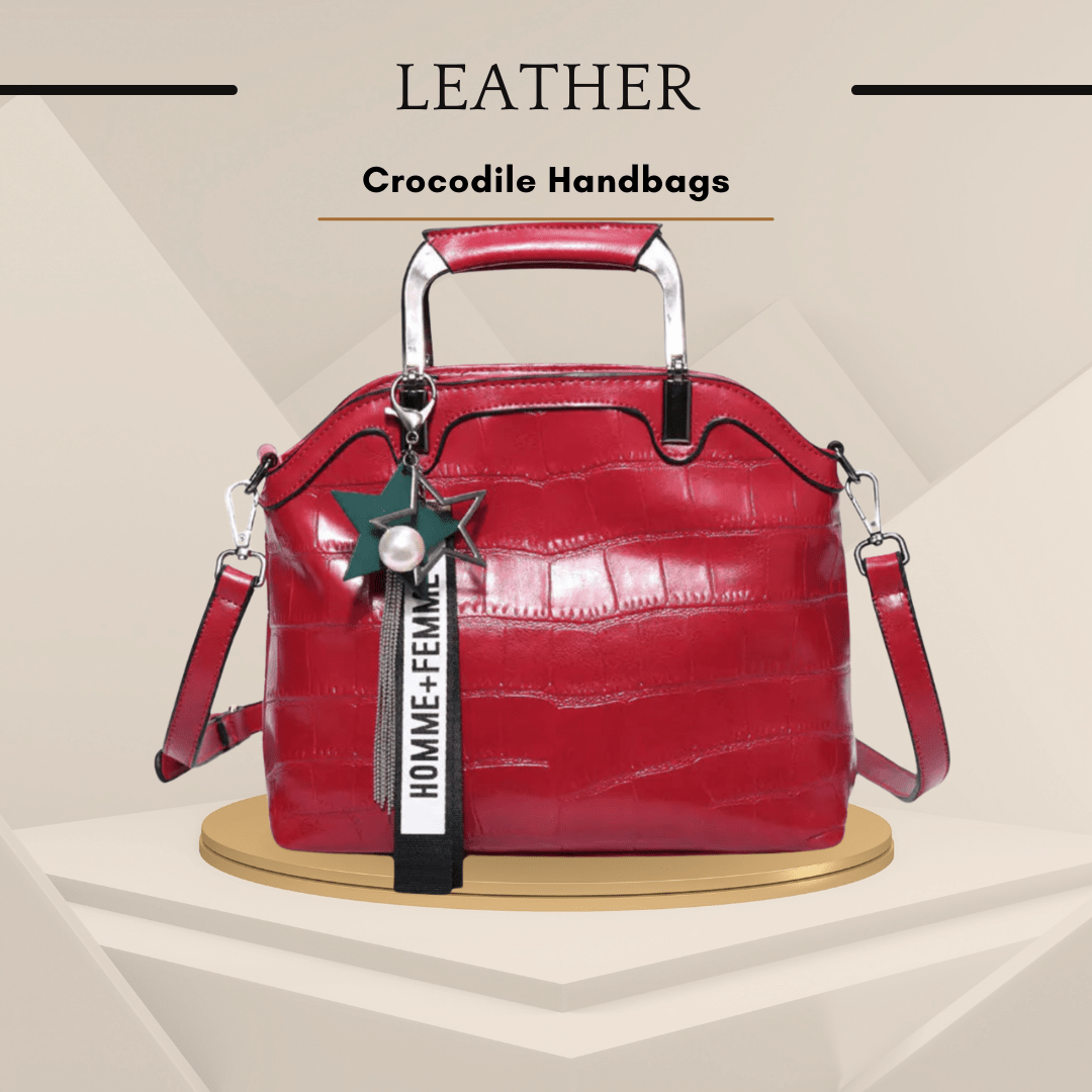 Crocodile Leather Backpack with Dual Straps - SensorySoft