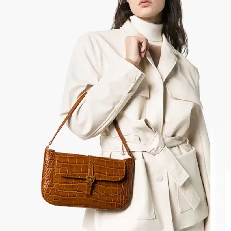 Crocodile Pattern Handbag - Vintage Styling - SensorySoft