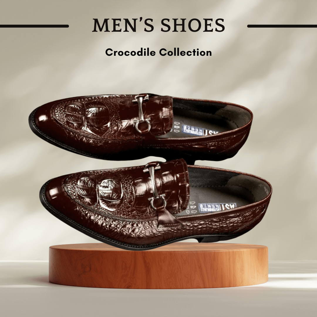 Crocodile Pattern Men's Leather Dress Shoes - SensorySoft