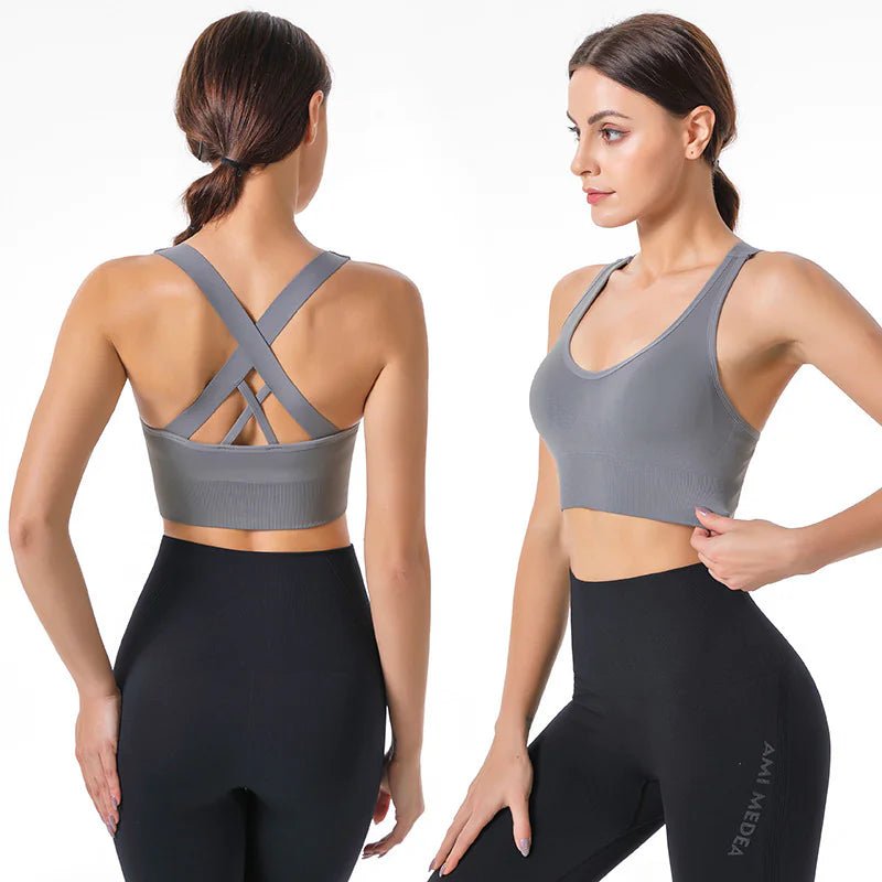 Cross Back Shockproof Sports Bra - SensorySoft