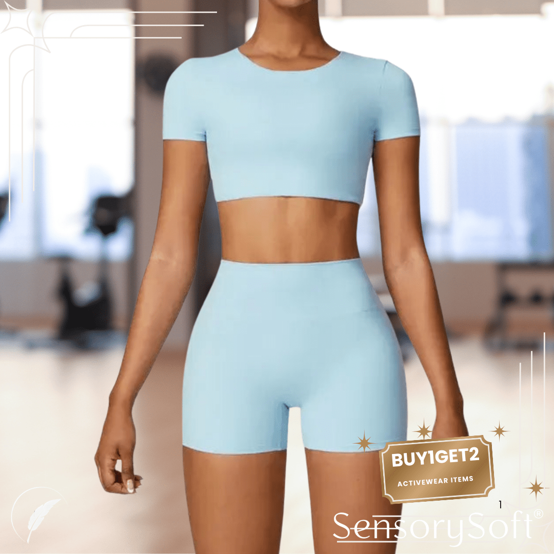 CrossFit Short Sleeve and Shorts Workout Set - SensorySoft