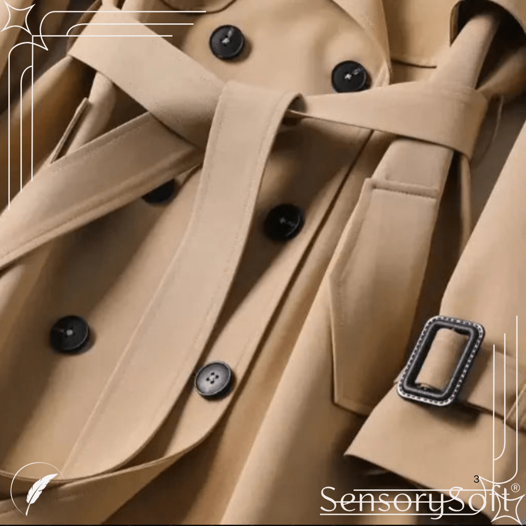 Double Breasted Ladies Winter Trench Coat - SensorySoft
